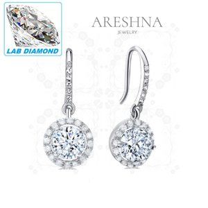 4ct Lab Diamond Round Cut Earrings